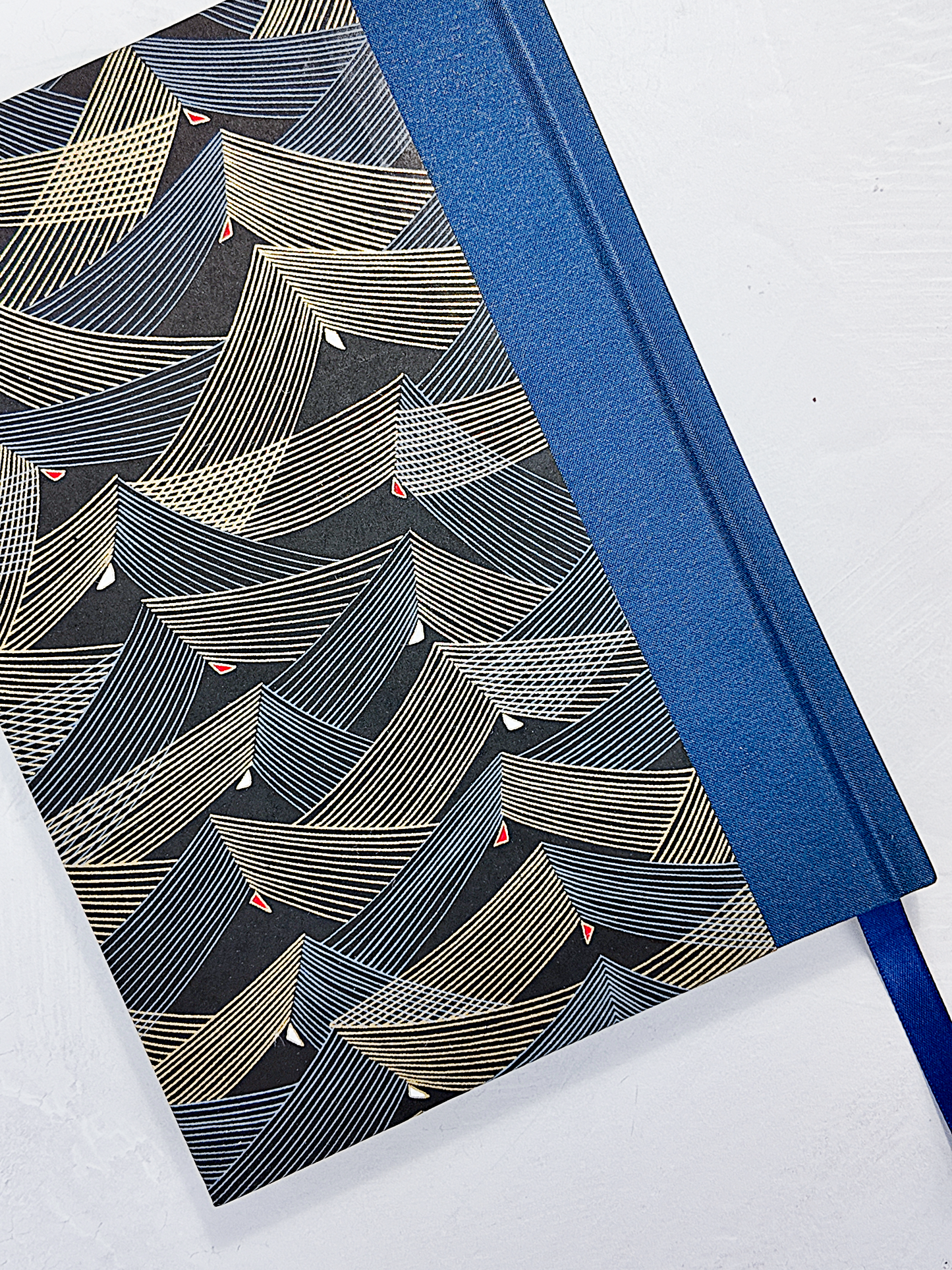 NEW A5 128-page Hardcover Notebook - Golden Peaks Chiyogami Paper