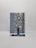 A5 160-page Hardcover Journal finished in Steel-Blue and Blue Gold Geometric Chiyogami Paper