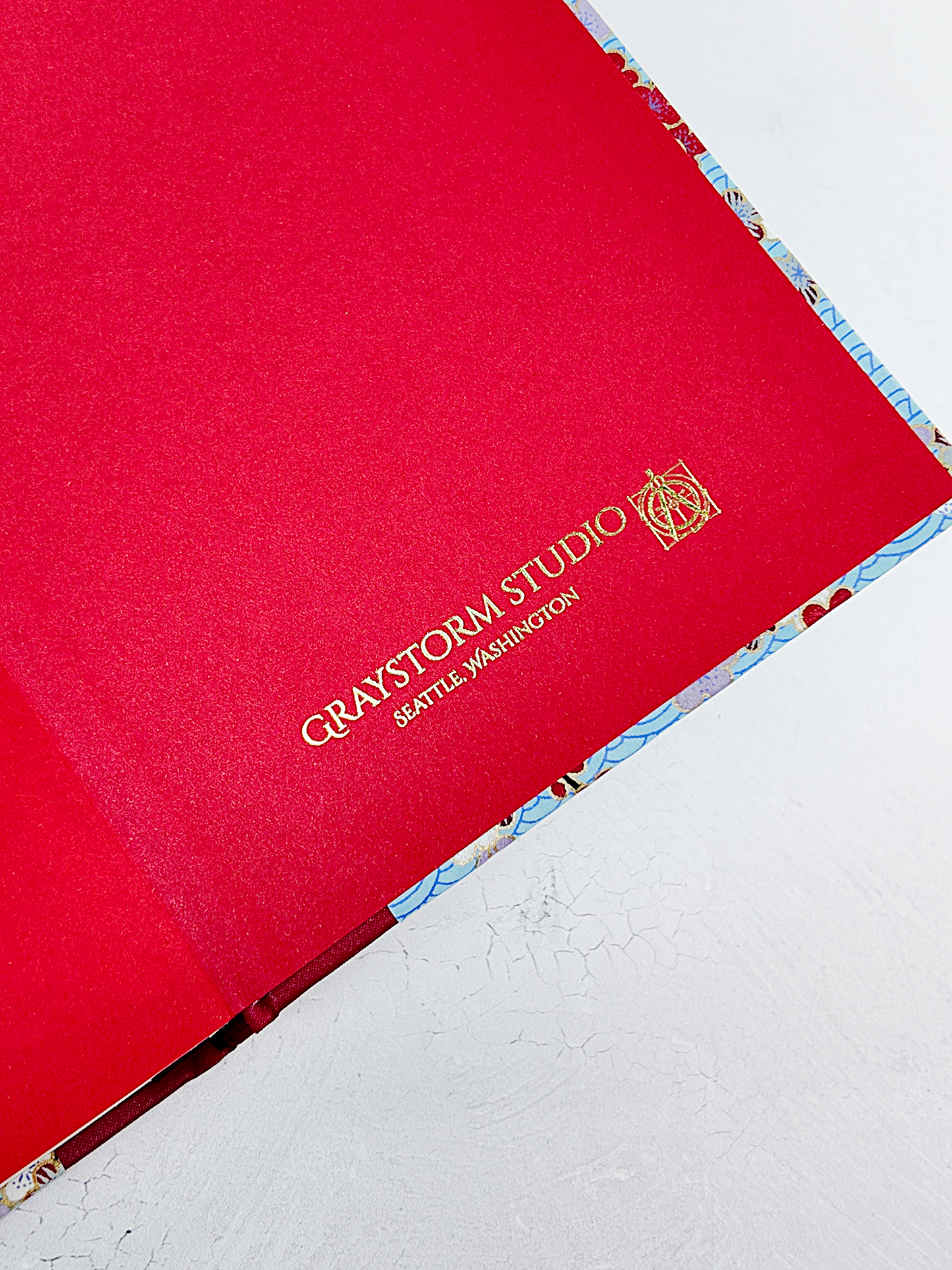 NEW A5 128-page Hardcover Notebook - Red Cherry Blossom Chiyogami Paper