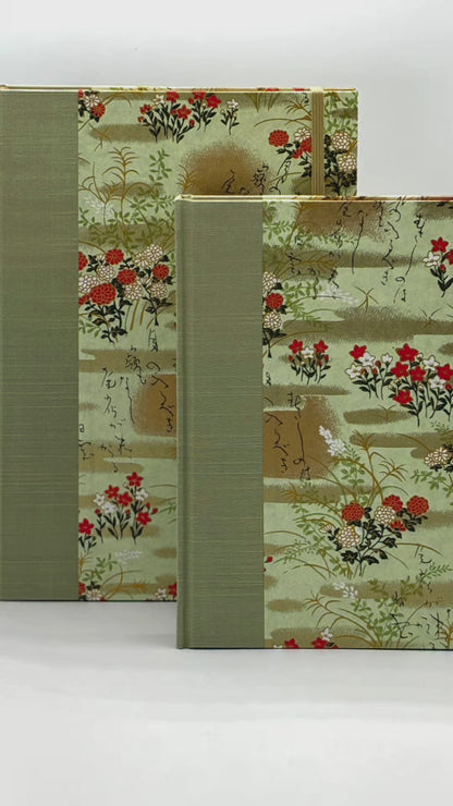 NEW B5 Hardcover Notebook finished in Japanese Floral Garden Chiyogami Paper
